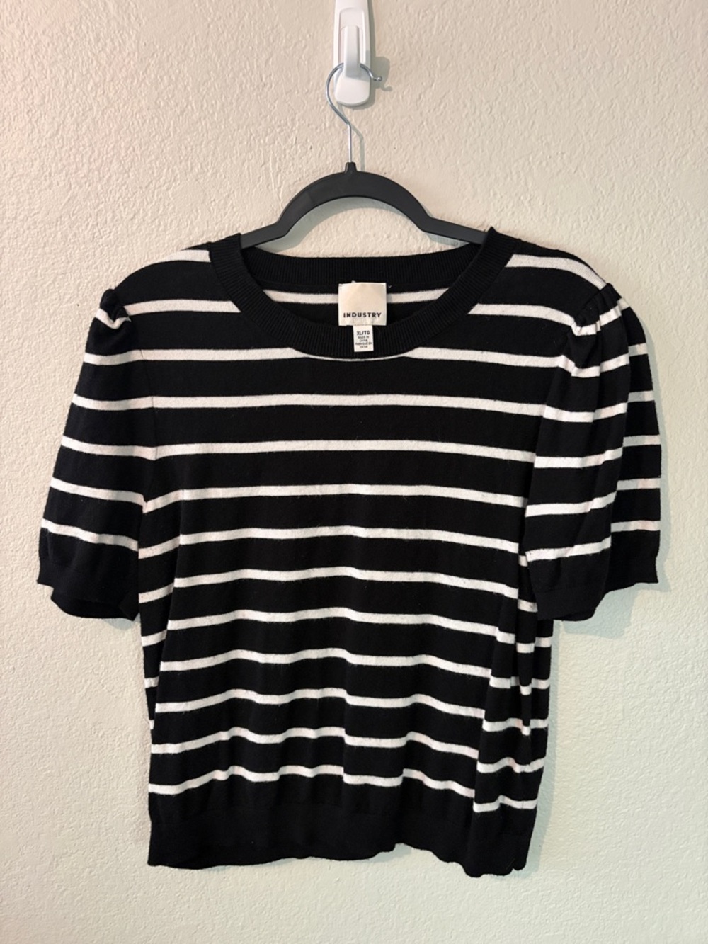 Industry Black & White Stripe Short Sleeve Tee